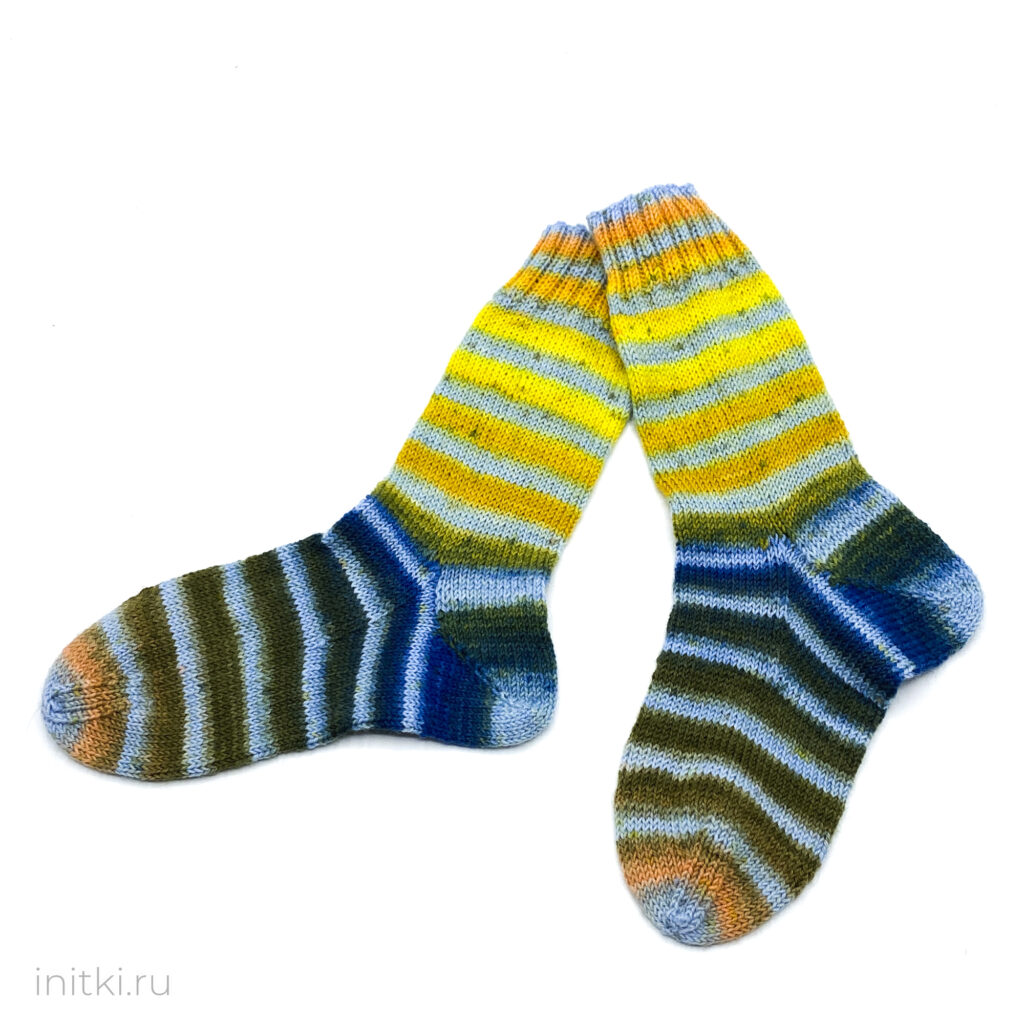Носки женские желто-сине-зеленый р-р 37-38 150708